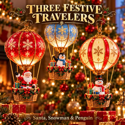 🎈 Santa’s Sky Journey – Animated Christmas Balloon Village with Lights
