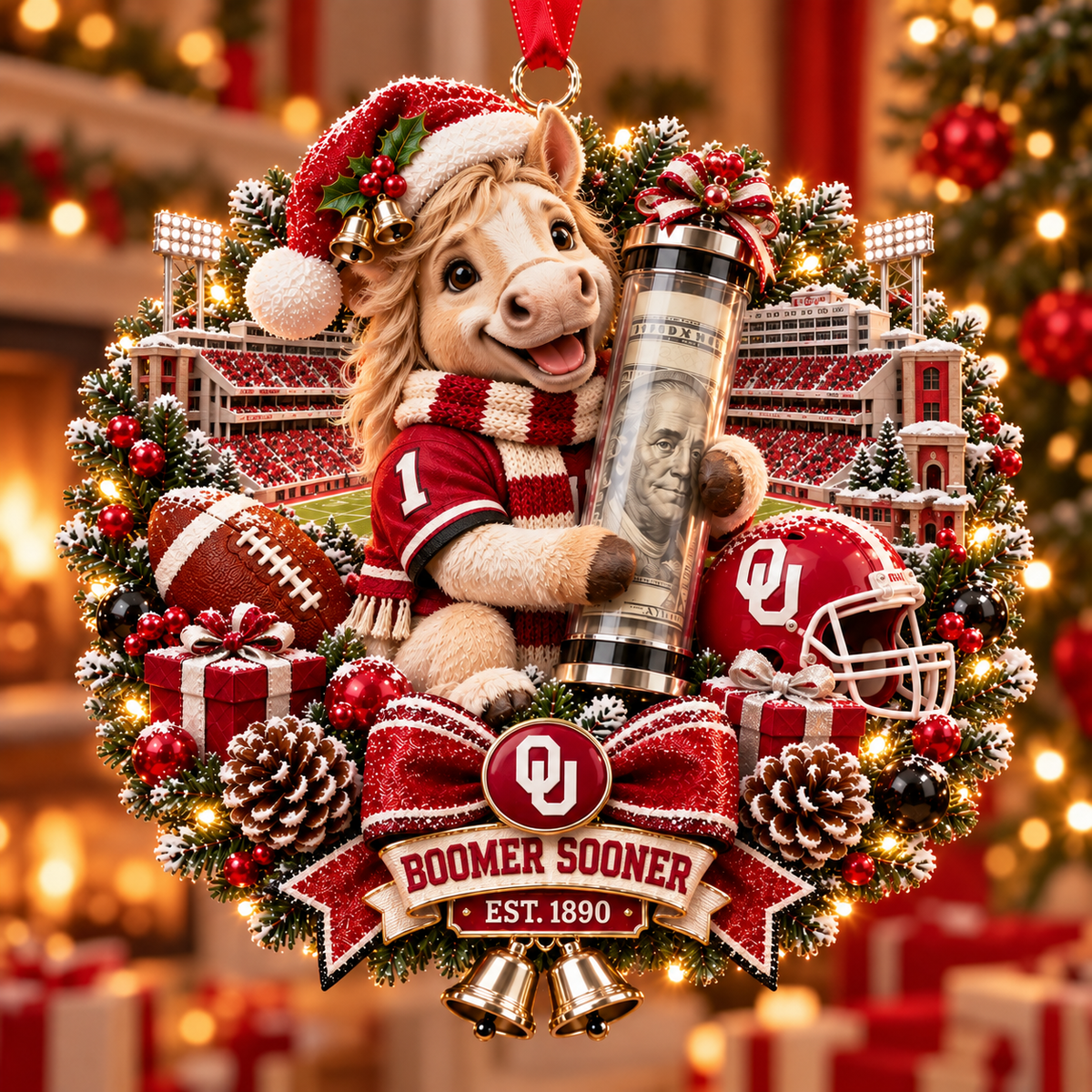 🏈🎄 College Football Money Surprise Ornament