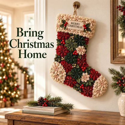 🎄 DIY Christmas Door Hanging Kit – Layered Fabric Holiday Décor