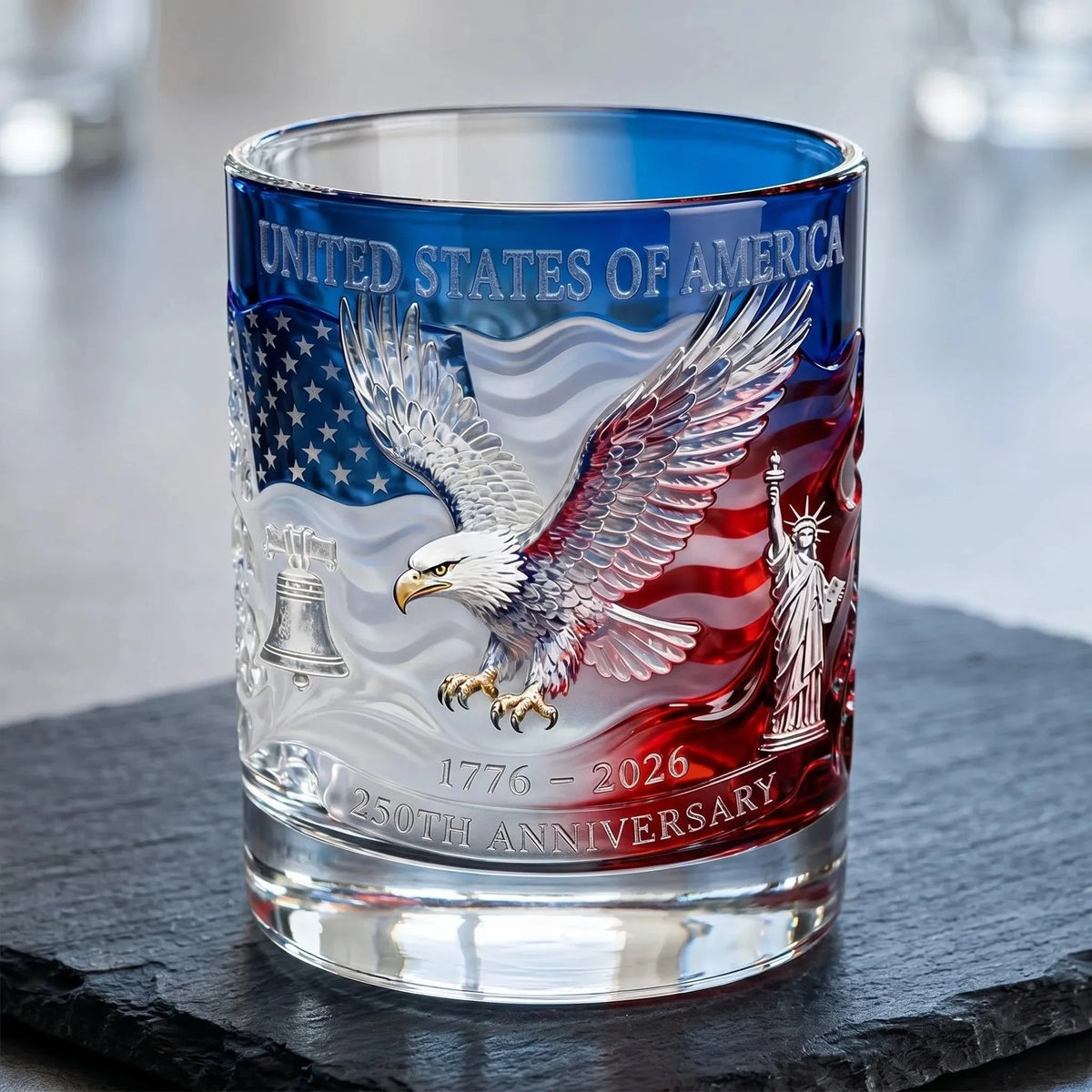 🇺🇸 USA 250th Anniversary Commemorative Glass – 1776–2026 Limited Edition ✨