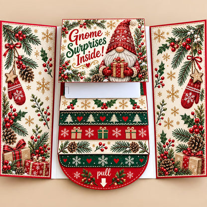 🎄 50% OFF – 4PCS Waterfall Christmas Gift Card Booklet | Fun Pull-Out Surprise 🎁✨
