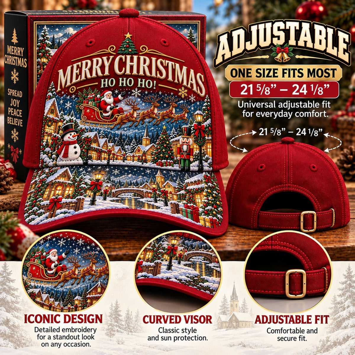 🎅🎄 “Merry Christmas – Ho Ho Ho!” Christmas Commemorative Cap