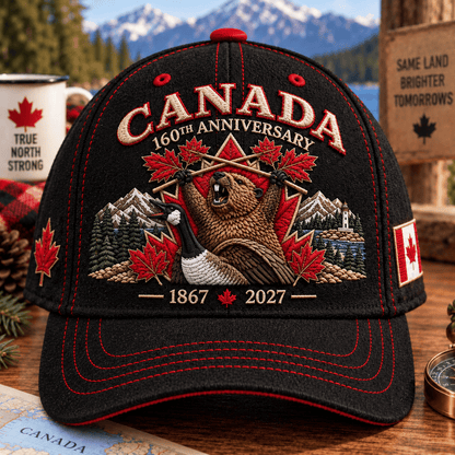 🔥 LAST DAY 45% OFF – 🍁 Canada 160th Anniversary Heritage Cap 1867–2027 | Premium Embroidery • 100% Cotton