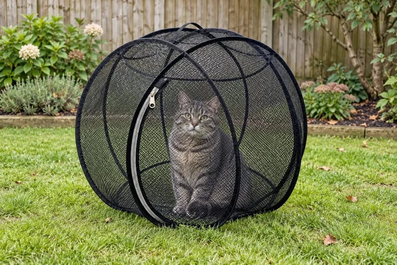 🐱 RollyCat 360° Mesh Cat Playpen – Spacious, Breathable & Secure Outdoor Play Space for Cats