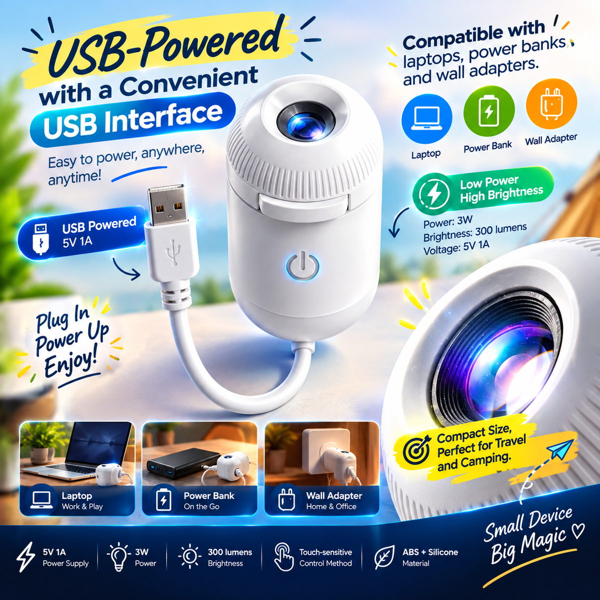 🌌 Starry Sky Projector Night Light – USB-Powered Ambient Lighting for Bedrooms & Nurseries ✨