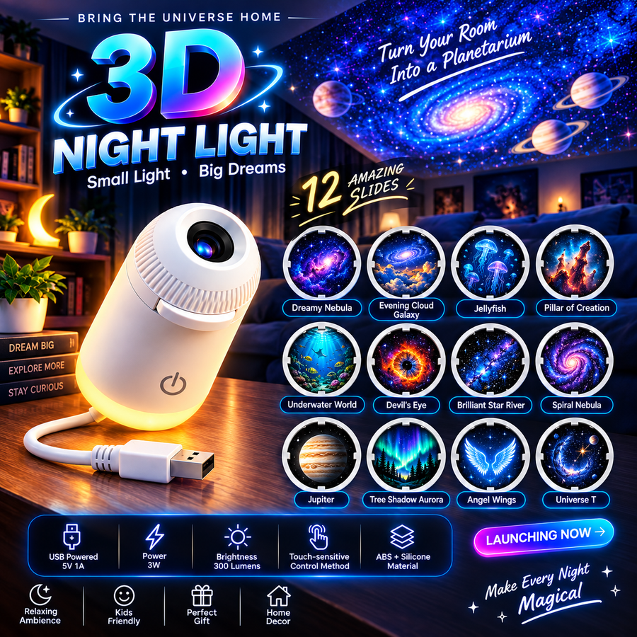 🌌 Starry Sky Projector Night Light – USB-Powered Ambient Lighting for Bedrooms & Nurseries ✨