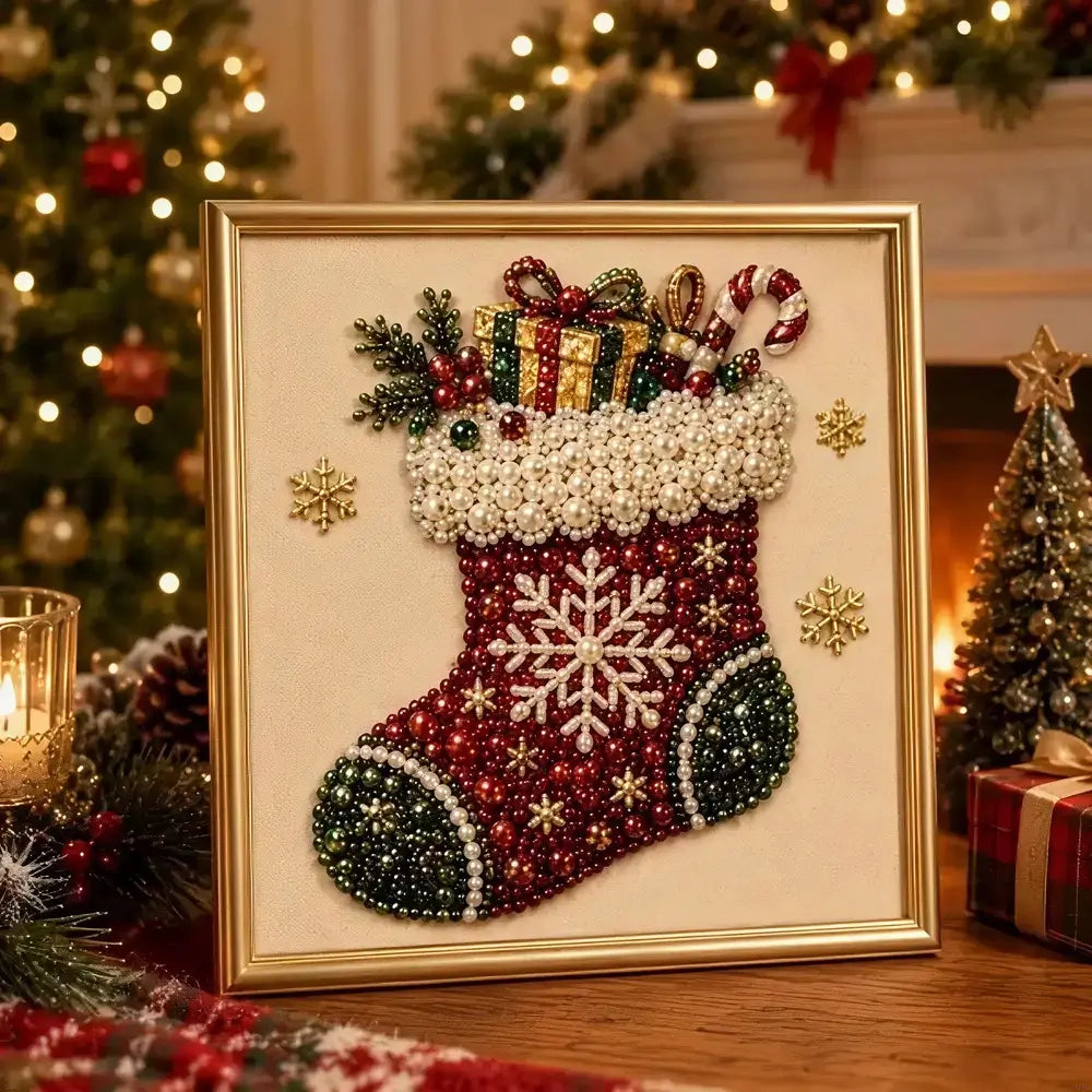 🧦 Christmas Stockings – 3D Beaded DIY Holiday Decor