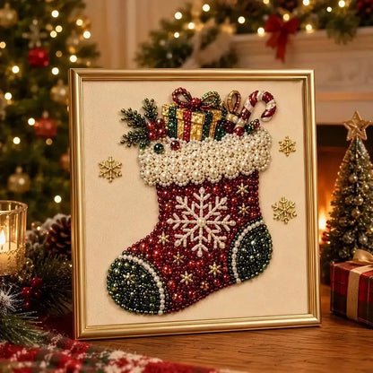 🧦 Christmas Stockings – 3D Beaded DIY Holiday Decor