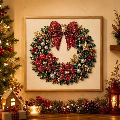 🎀 Christmas Wreath – 3D Beaded DIY Holiday Decor