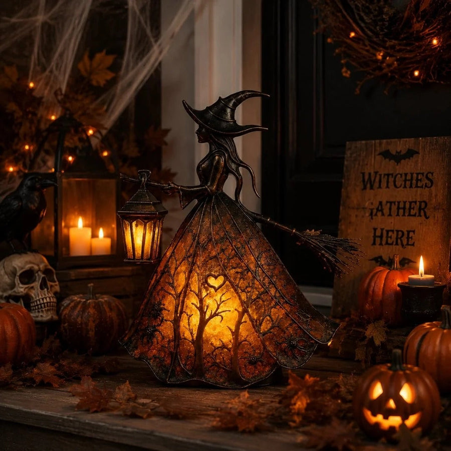 ⏳Last Day Deal✨Spooky Witch Light Table Ornament, Halloween Home Decor