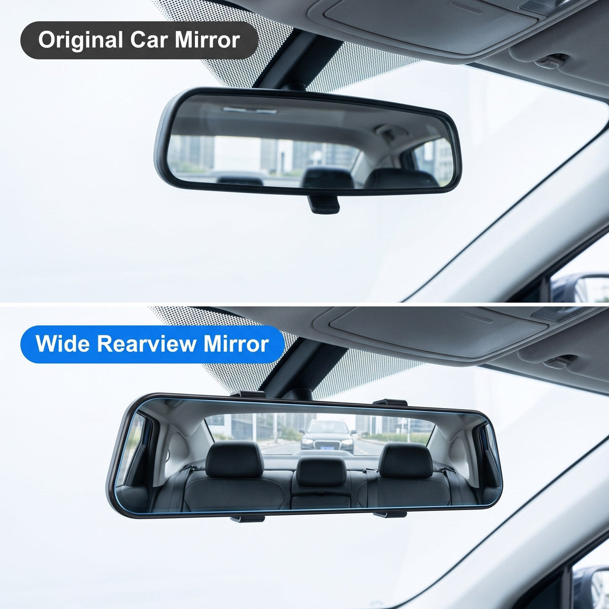 🚗 Clip-On Panoramic Rearview Mirror – Wider View, Tool-Free Installation ✨