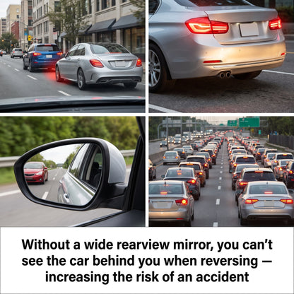 🚗 Clip-On Panoramic Rearview Mirror – Wider View, Tool-Free Installation ✨