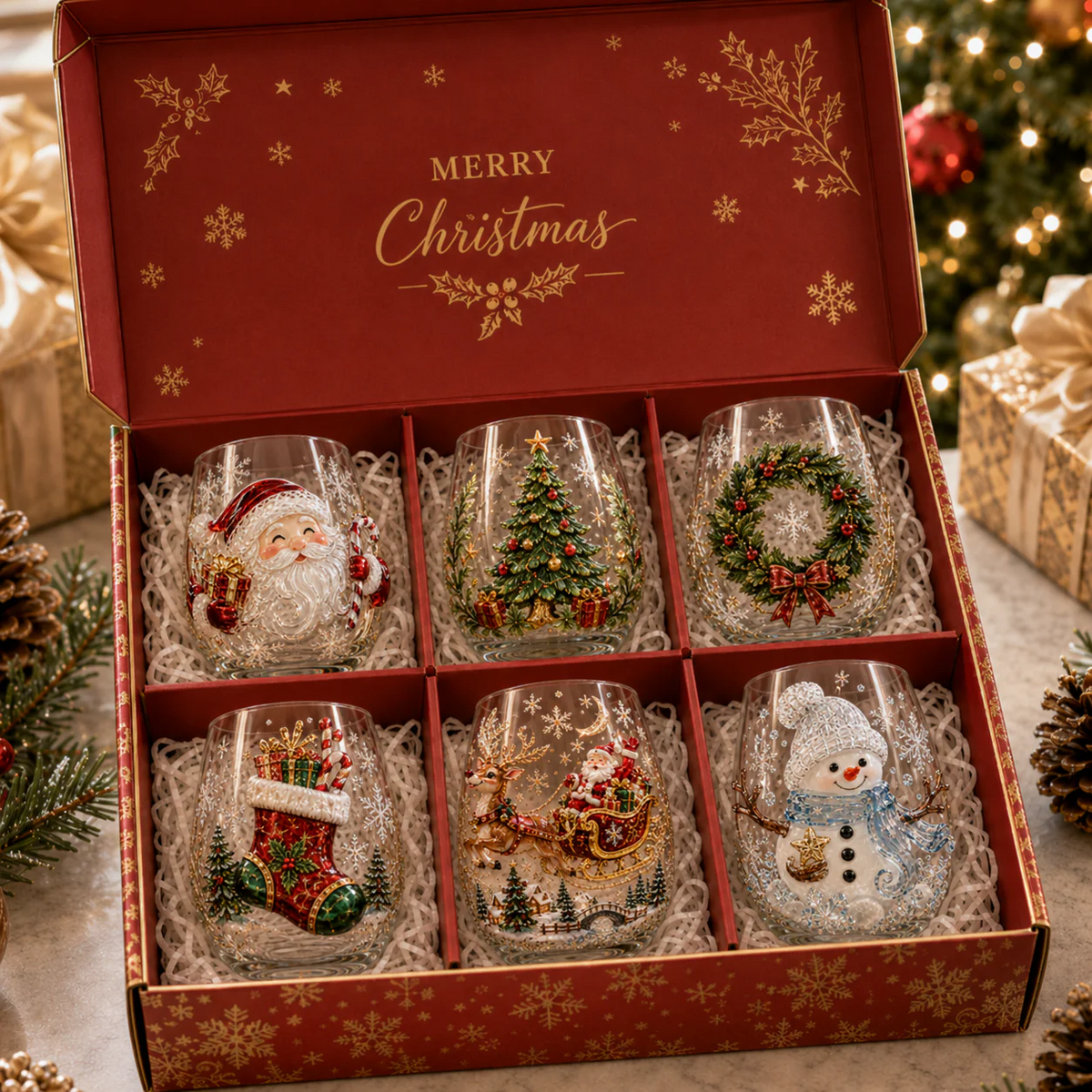 🎁✨ Magical Christmas Glass Cup Collection – Festive Holiday Gifts for Christmas 🎄