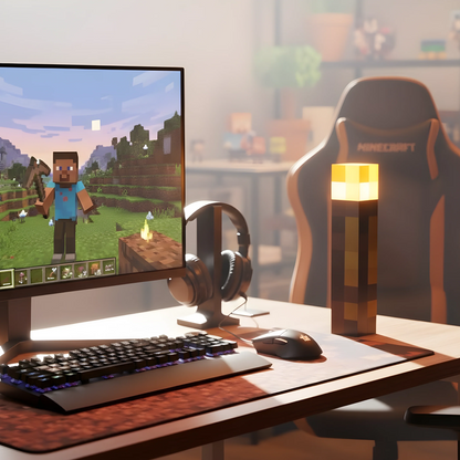⛏️Pixel Torch Wall Light – Rechargeable LED Lamp