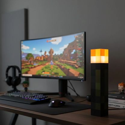 ⛏️Pixel Torch Wall Light – Rechargeable LED Lamp
