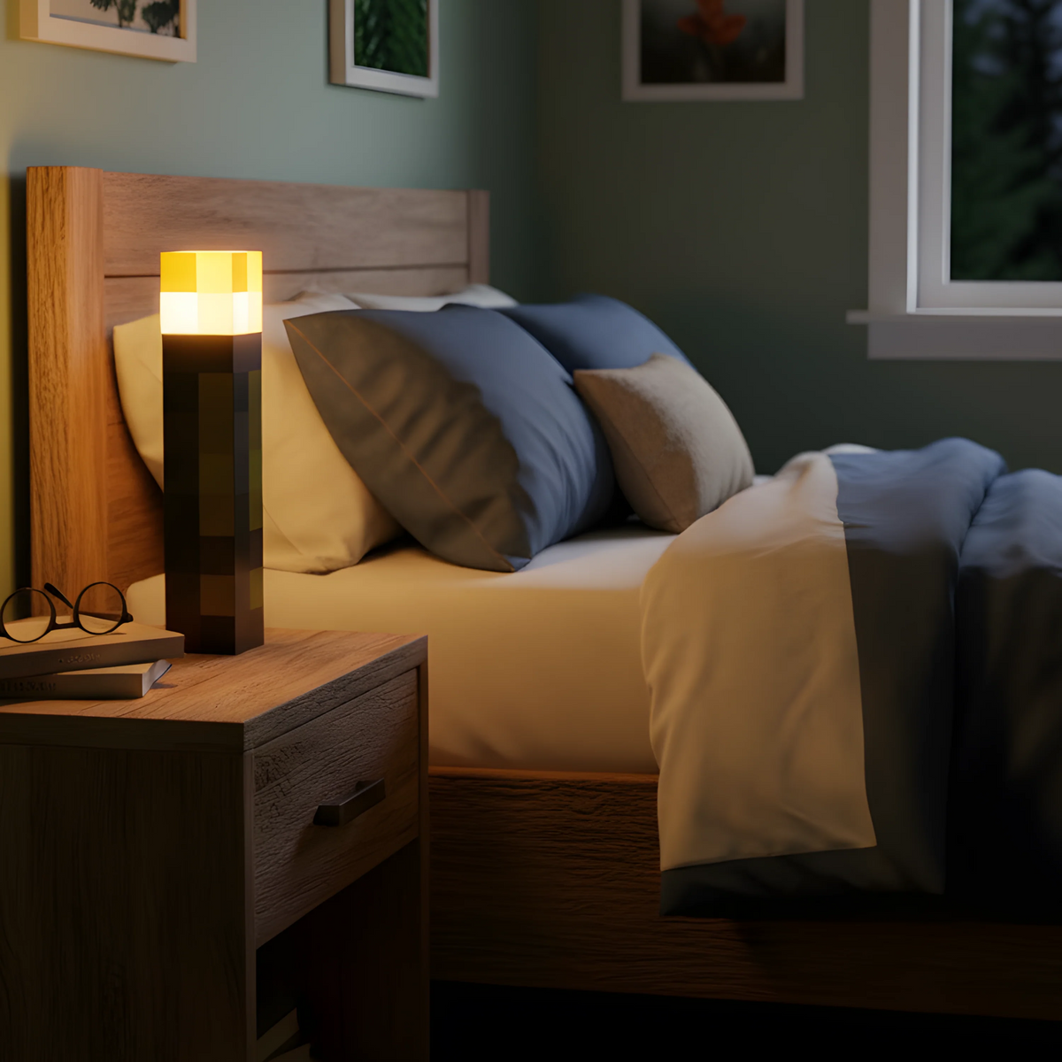 ⛏️Pixel Torch Wall Light – Rechargeable LED Lamp
