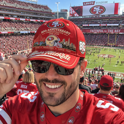 🇺🇸 Last Day Promo: 49% OFF🏈Niner Faithful 80th Anniversary Commemorative Cap