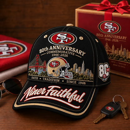 🇺🇸 Last Day Promo: 49% OFF🏈Niner Faithful 80th Anniversary Commemorative Cap