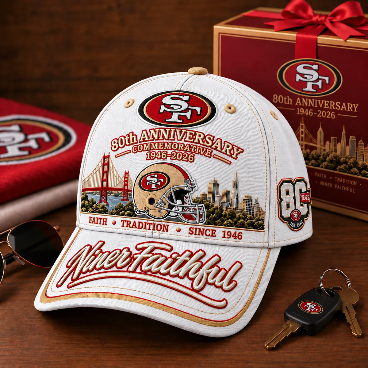 🇺🇸 Last Day Promo: 49% OFF🏈Niner Faithful 80th Anniversary Commemorative Cap