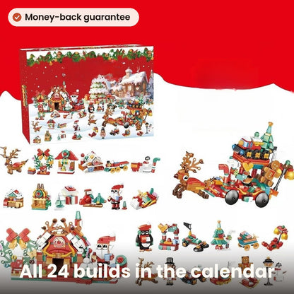 Advent calendar with 24 building kits that make a Christmas village