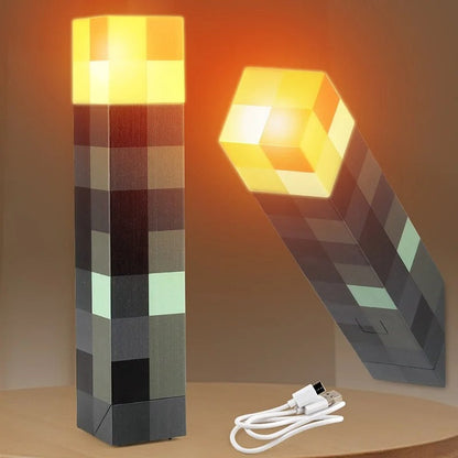 ⛏️Pixel Torch Wall Light – Rechargeable LED Lamp
