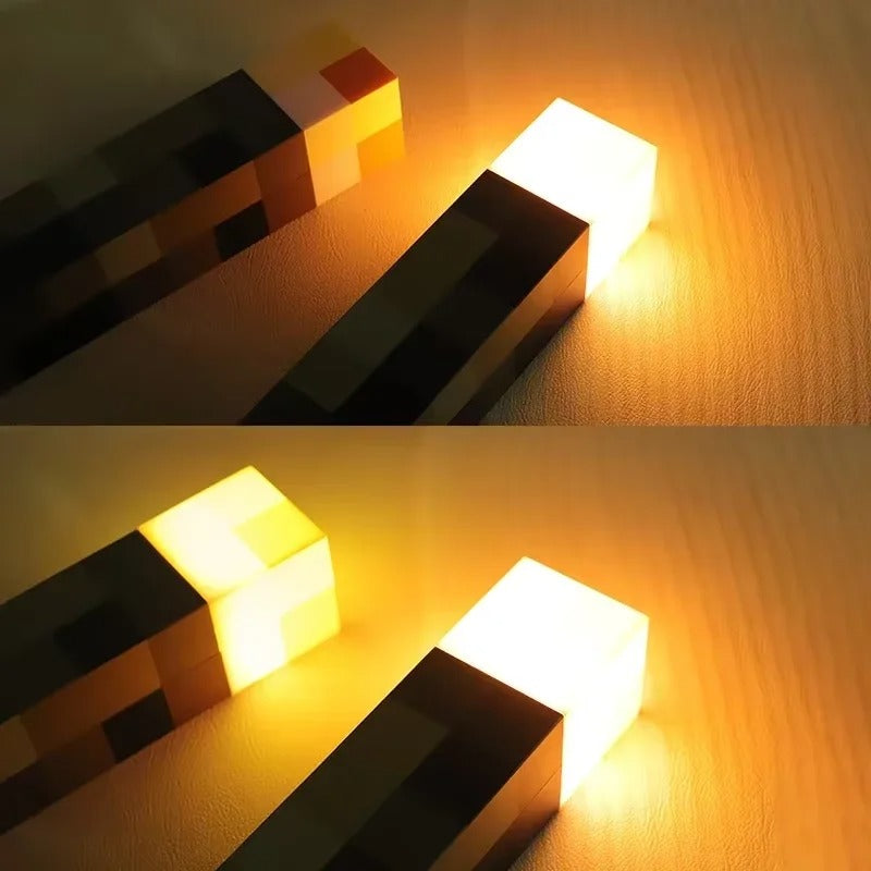 ⛏️Pixel Torch Wall Light – Rechargeable LED Lamp