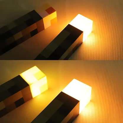 ⛏️Pixel Torch Wall Light – Rechargeable LED Lamp