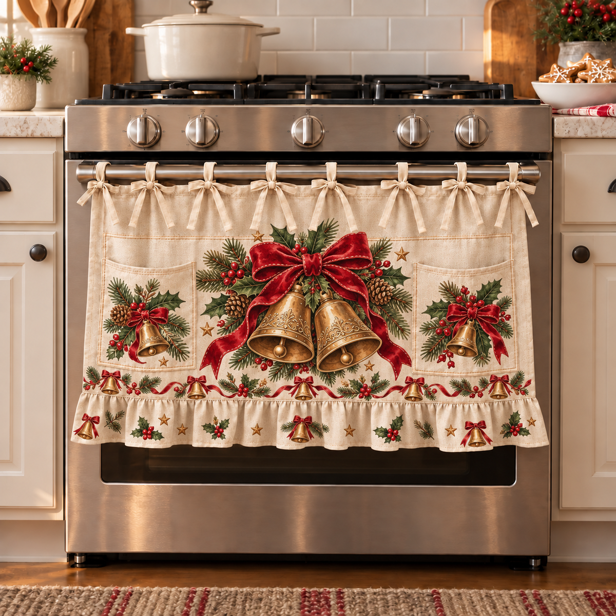 🔥 50% OFF 🎄 Christmas Tie-On Pocket Curtain Collection – Cozy Festive Window Decor ✨