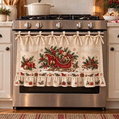 🔥 50% OFF 🎄 Christmas Tie-On Pocket Curtain Collection – Cozy Festive Window Decor ✨