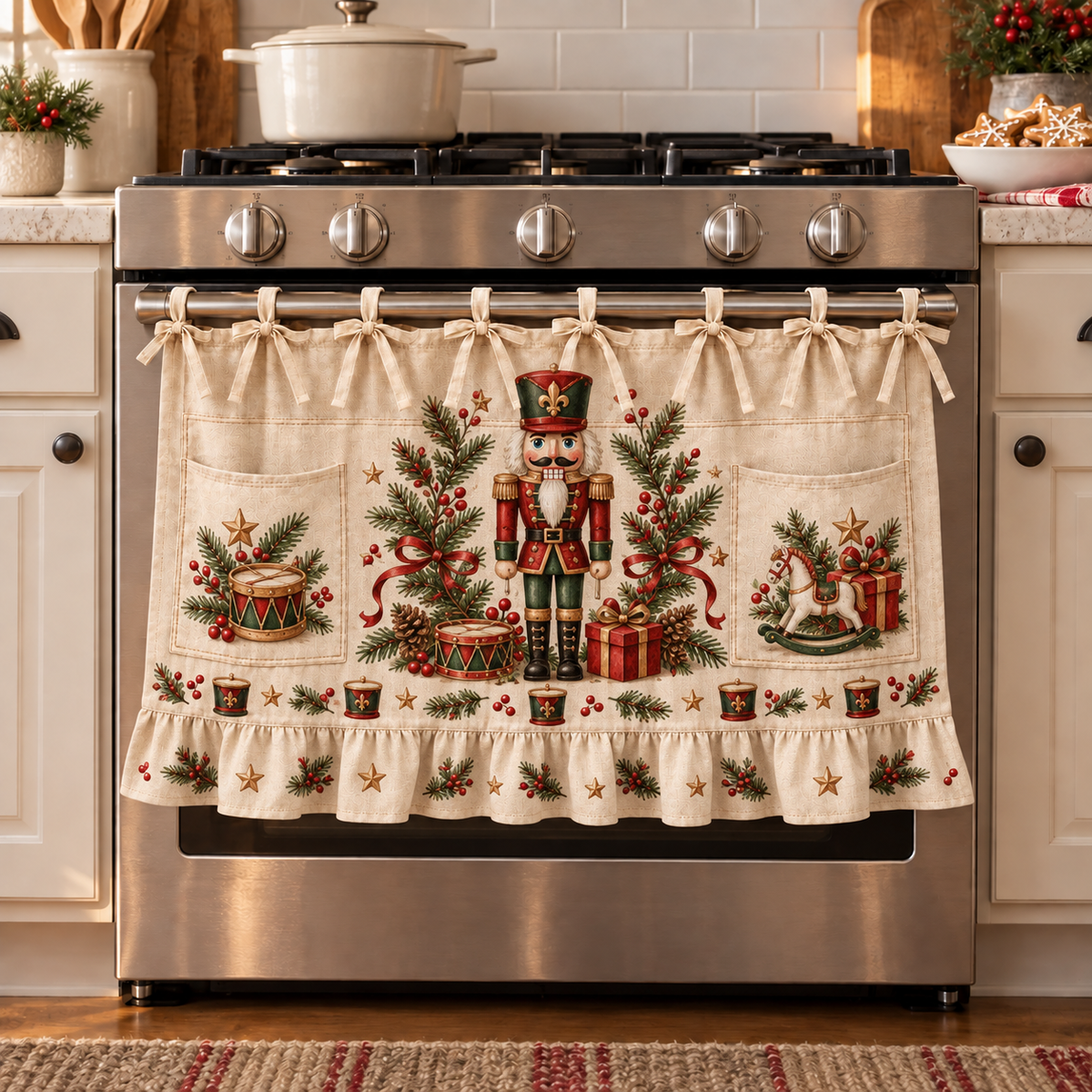 🔥 50% OFF 🎄 Christmas Tie-On Pocket Curtain Collection – Cozy Festive Window Decor ✨