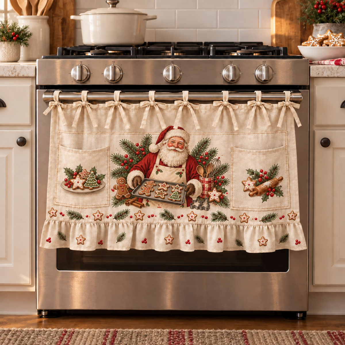🔥 50% OFF 🎄 Christmas Tie-On Pocket Curtain Collection – Cozy Festive Window Decor ✨