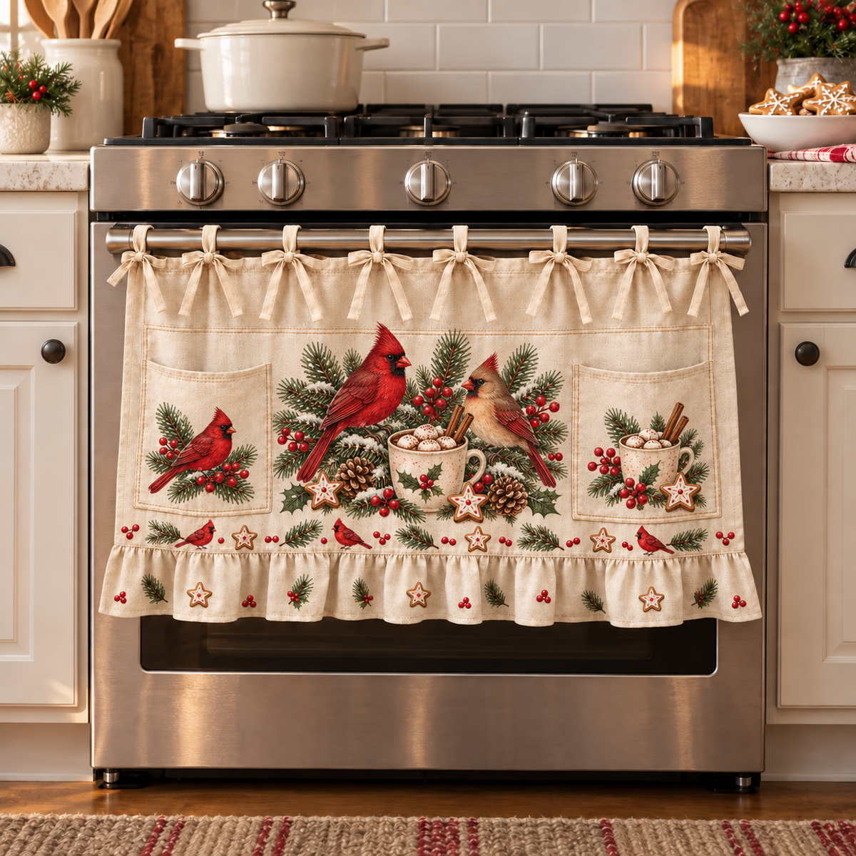 🔥 50% OFF 🎄 Christmas Tie-On Pocket Curtain Collection – Cozy Festive Window Decor ✨