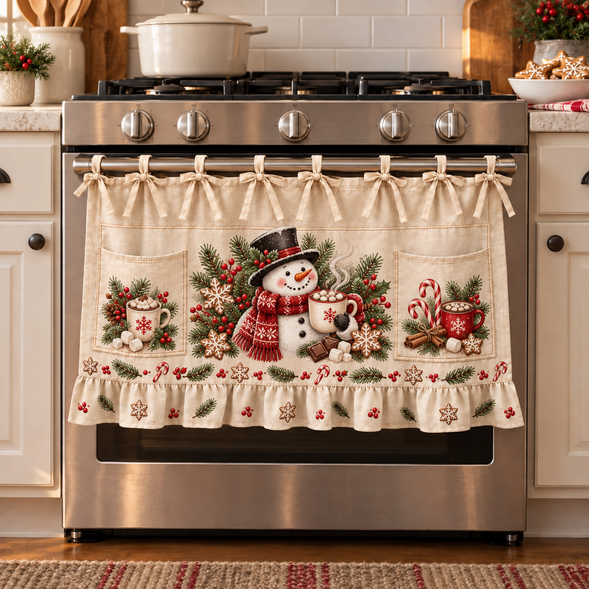 🔥 50% OFF 🎄 Christmas Tie-On Pocket Curtain Collection – Cozy Festive Window Decor ✨