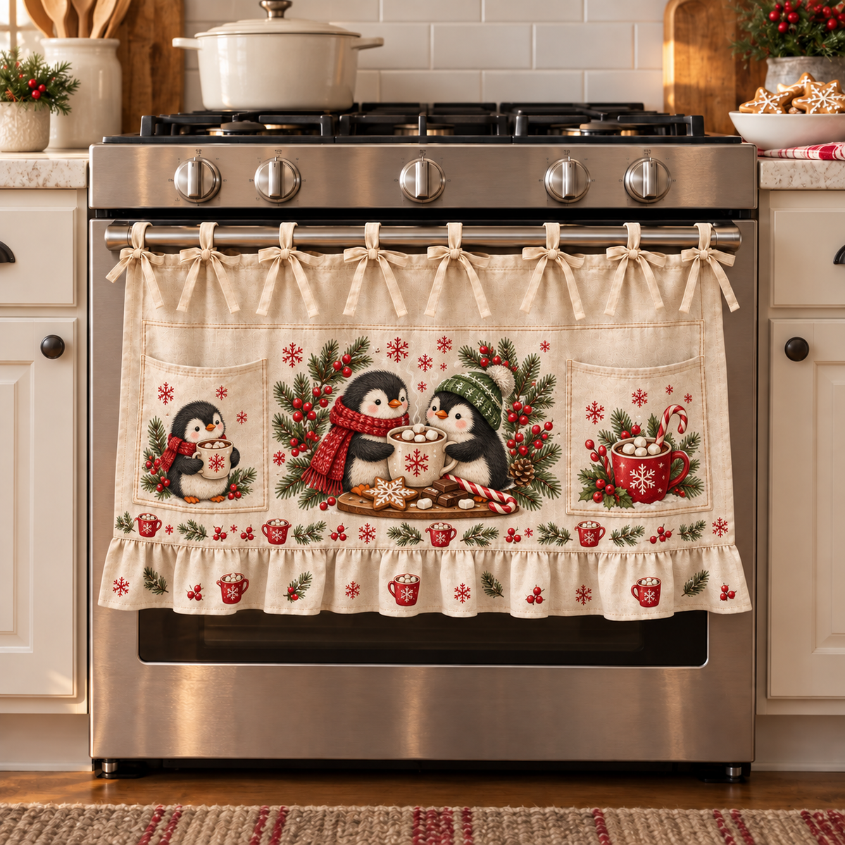 🔥 50% OFF 🎄 Christmas Tie-On Pocket Curtain Collection – Cozy Festive Window Decor ✨