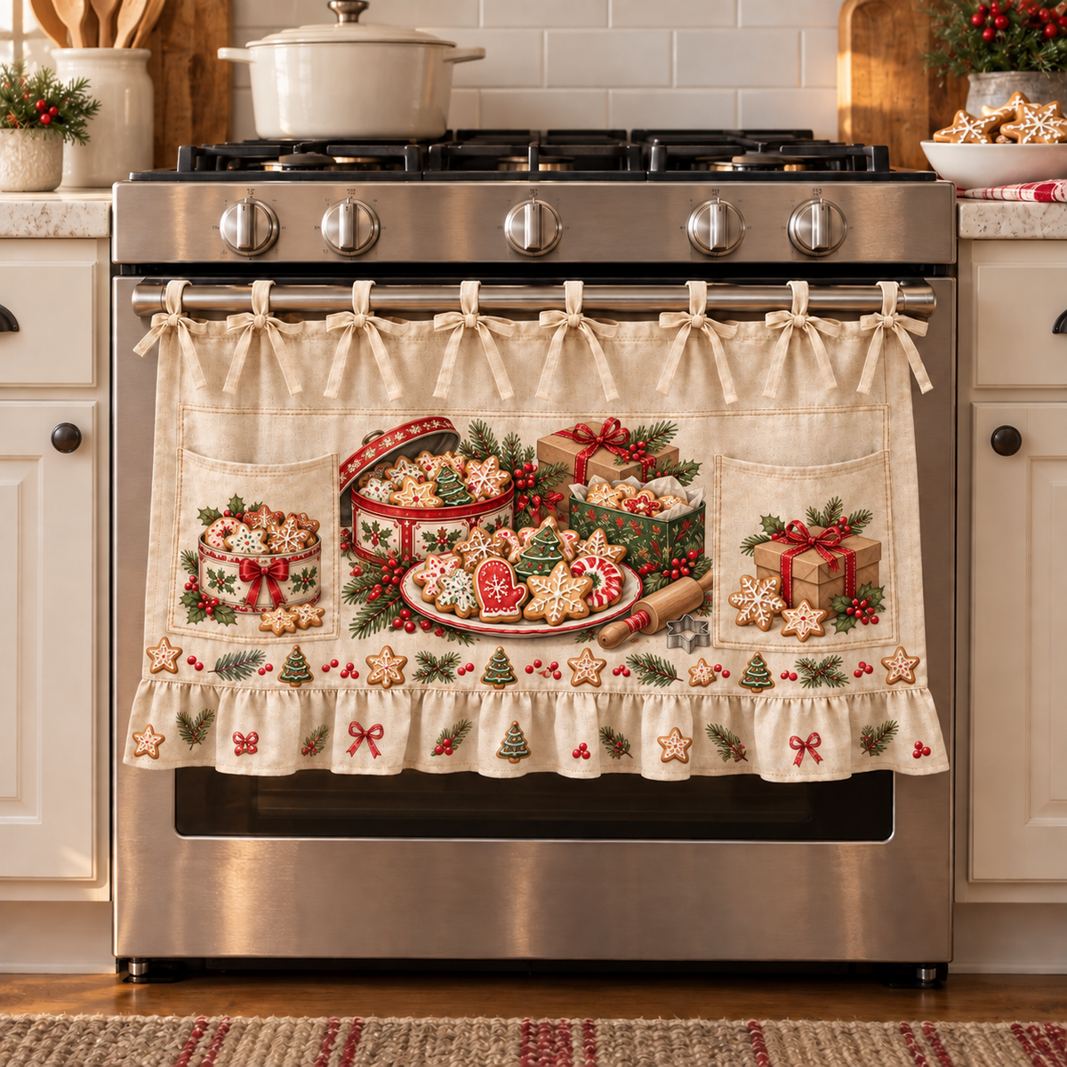 🔥 50% OFF 🎄 Christmas Tie-On Pocket Curtain Collection – Cozy Festive Window Decor ✨