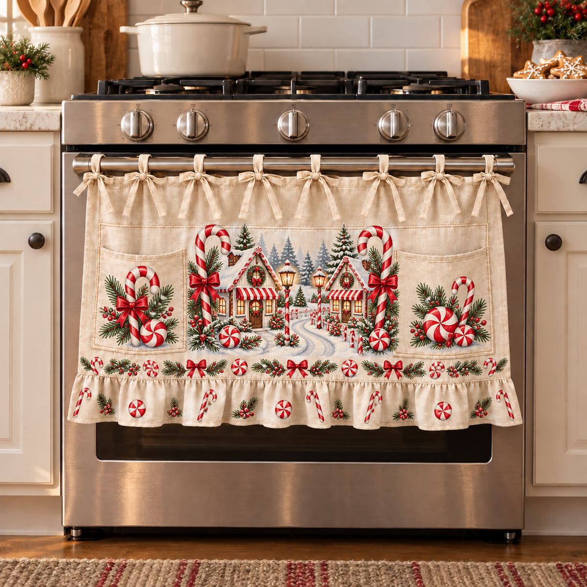 🔥 50% OFF 🎄 Christmas Tie-On Pocket Curtain Collection – Cozy Festive Window Decor ✨