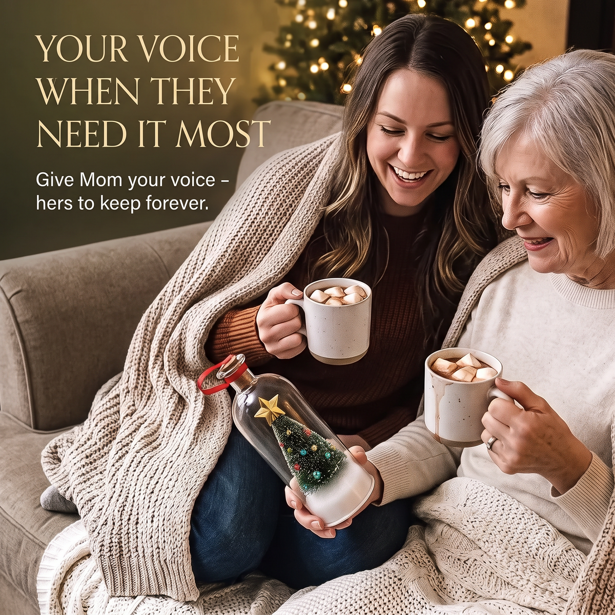 🎄 Record-a-Message Christmas Tree – Personalized Voice Keepsake Ornament ❤️