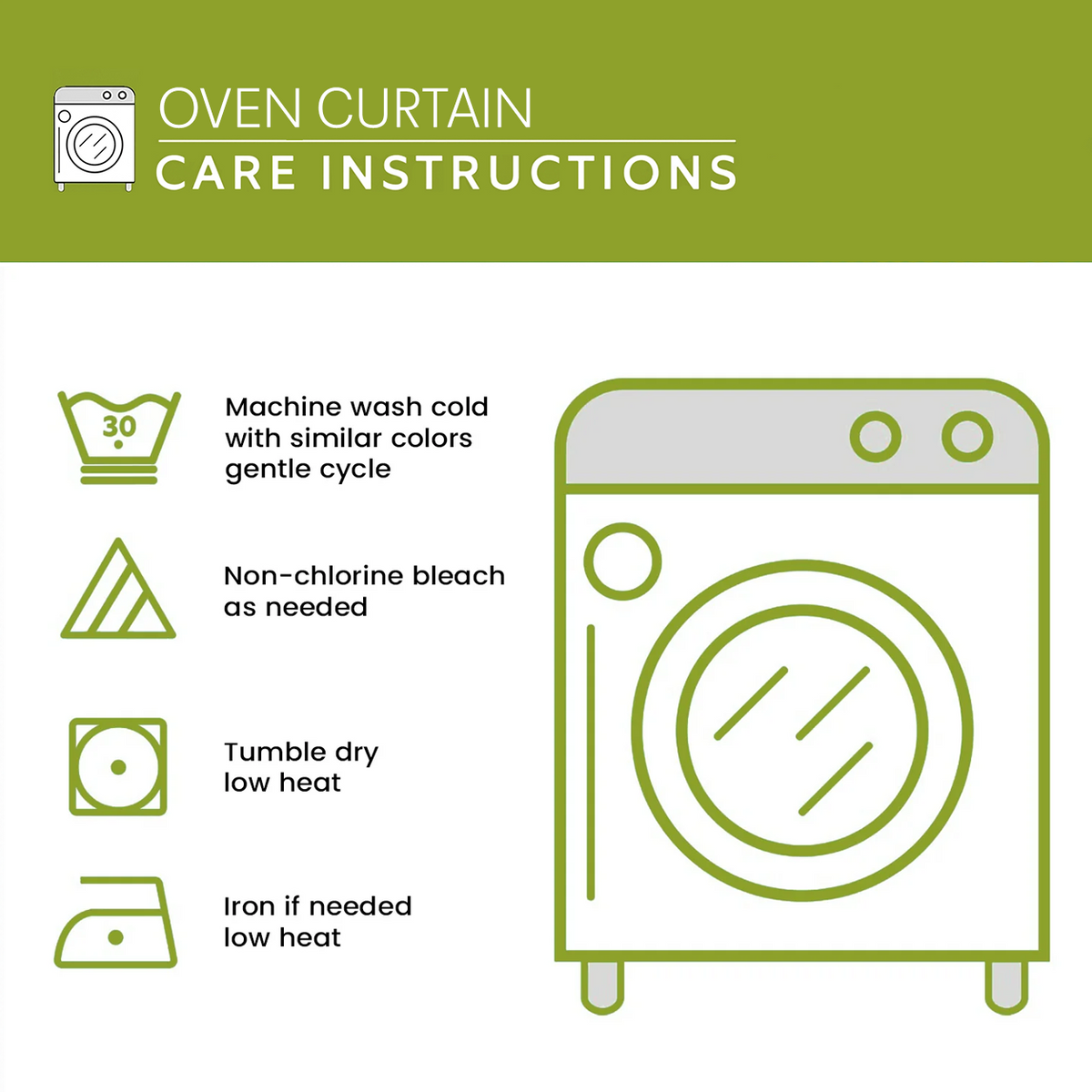 Christmas Oven Curtain Care Instructions