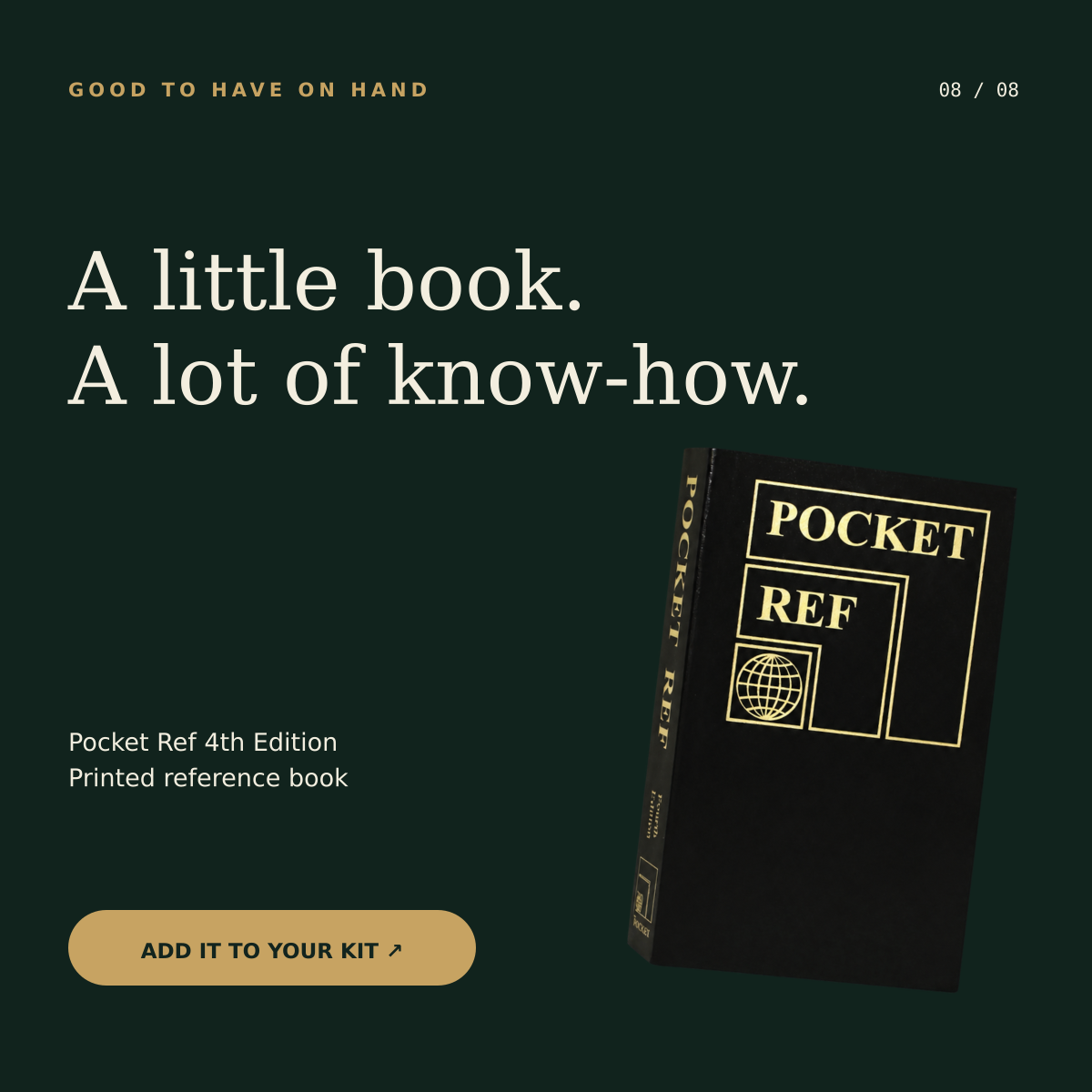 Pocket Ref 4th Edition book with author-free cover