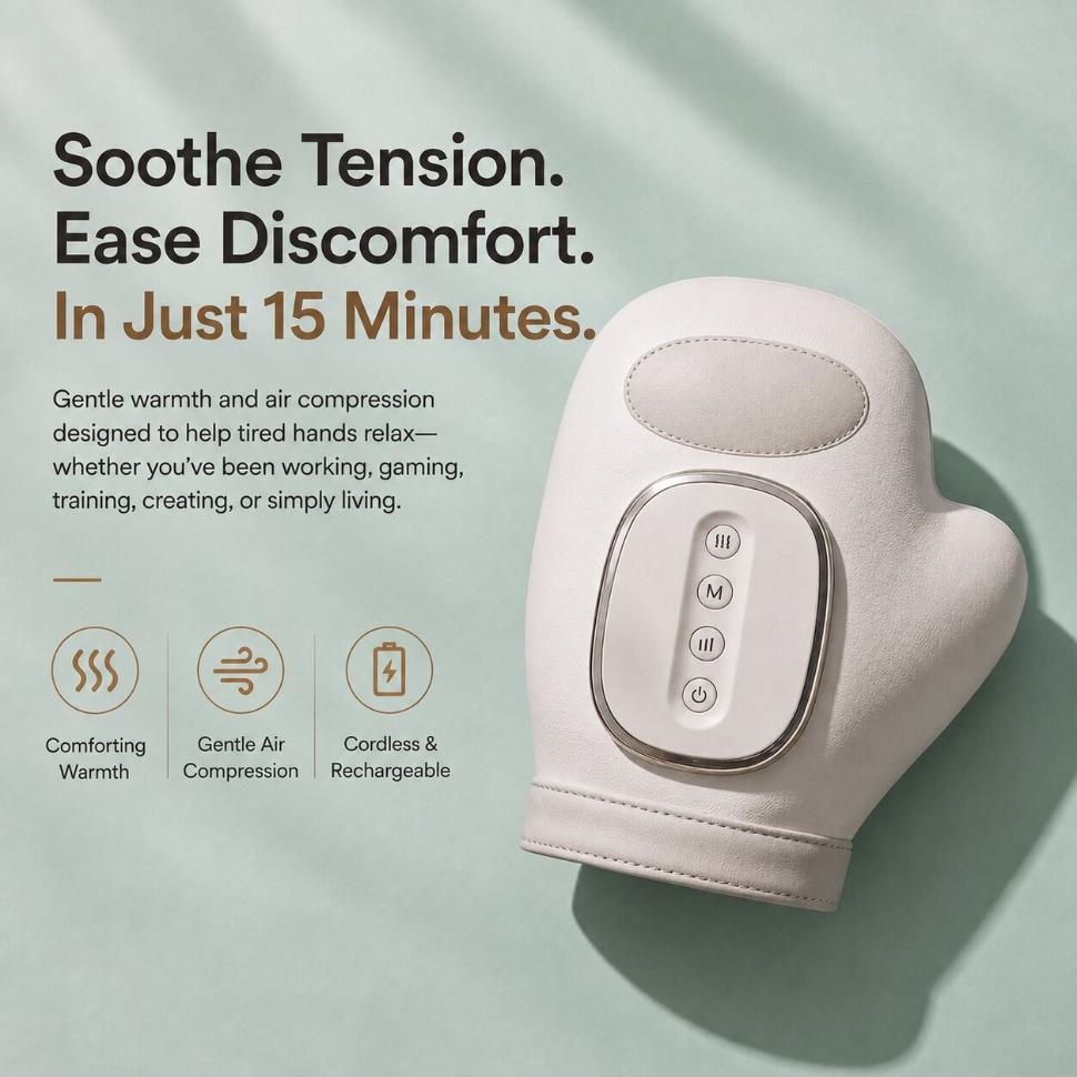 🖐️Cordless Hand Massager – Soothing Heat & Adjustable Compression