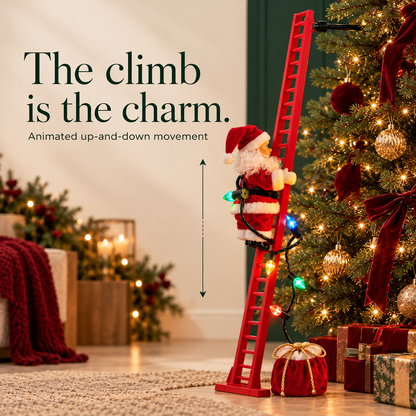 🎅 43-Inch Animated Climbing Santa – Musical LED Christmas Decoration