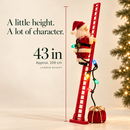 🎅 43-Inch Animated Climbing Santa – Musical LED Christmas Decoration