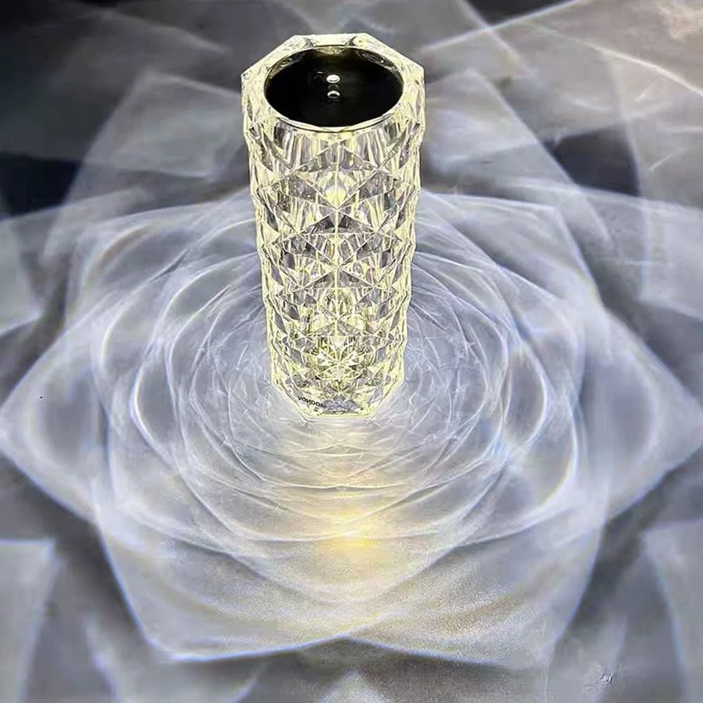 ✨ Crystal Glow Touch Table Lamp – Rechargeable Diamond-Cut Ambient Light | 3 & 16 Color Options