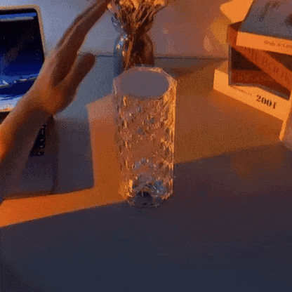 ✨ Crystal Glow Touch Table Lamp – Rechargeable Diamond-Cut Ambient Light | 3 & 16 Color Options