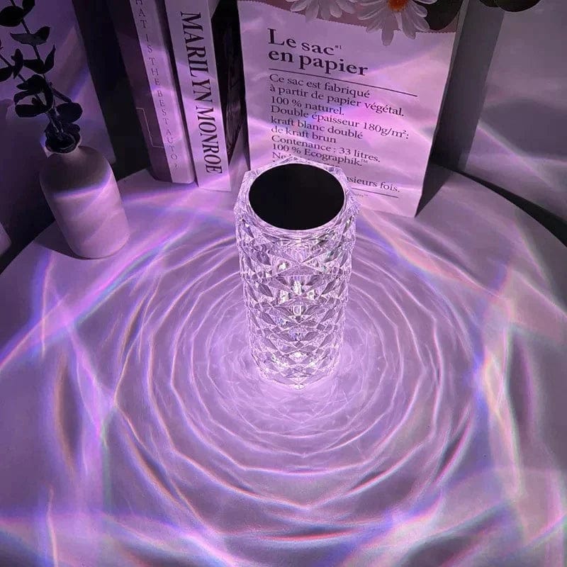 ✨ Crystal Glow Touch Table Lamp – Rechargeable Diamond-Cut Ambient Light | 3 & 16 Color Options