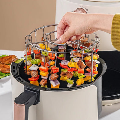 🎁 Exclusive 50% Off 🥩 Vertical Skewer Rack for Air Fryers 🍤