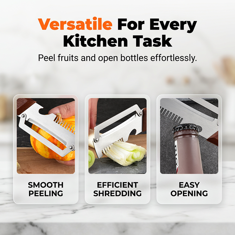 🎁 Buy One, Get One Free 🔪 Premium 3-in-1 Stainless Steel Vegetable Peeler