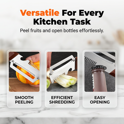 🎁 Buy One, Get One Free 🔪 Premium 3-in-1 Stainless Steel Vegetable Peeler