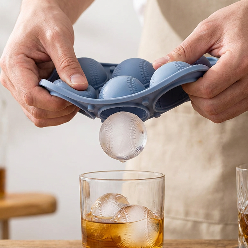 Baseball Sphere Ice Cube Mold
