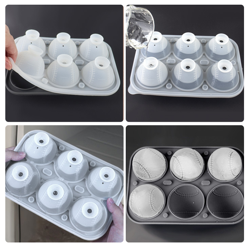 Baseball Sphere Ice Cube Mold